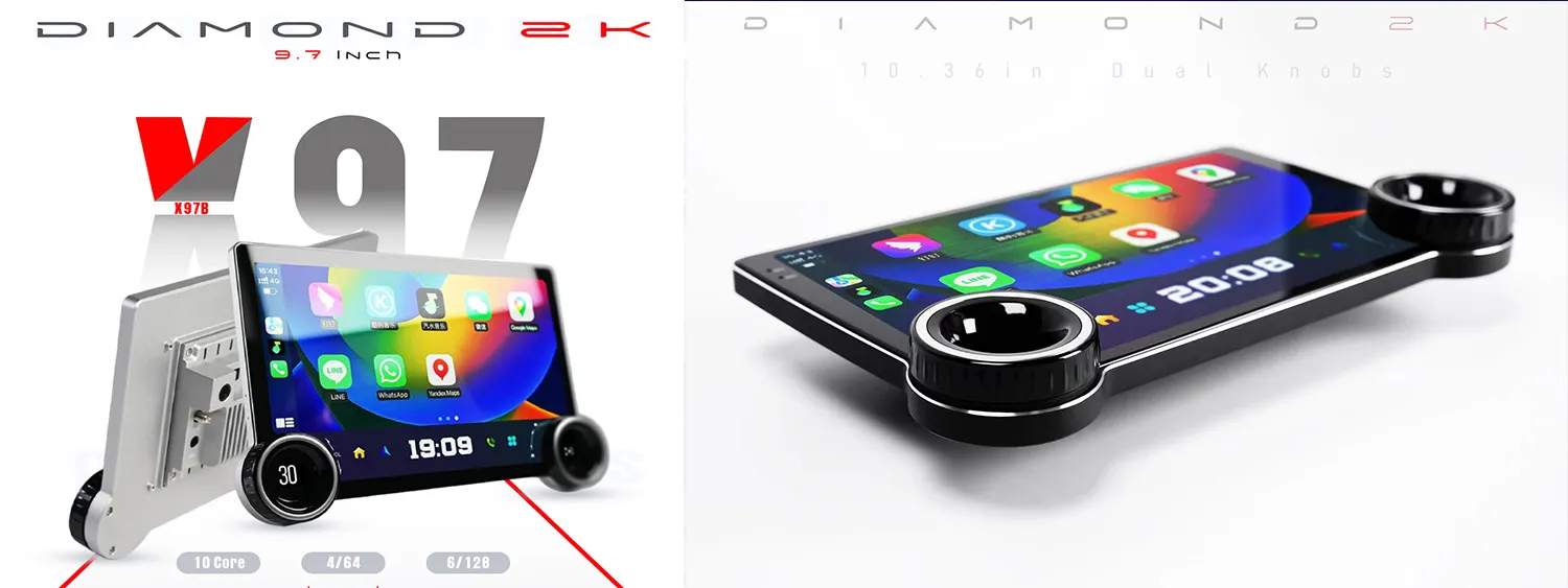 Diamond 2K Dual Knobs X97 Car Stereo Screen 9.7inch