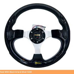 MOMO Steering Wheel With Black Grip & Silver 5316