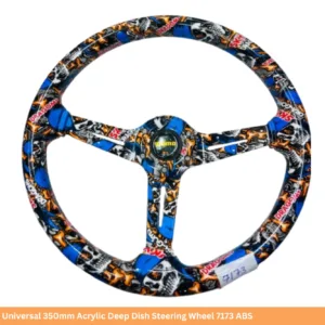JDM Stickerbomb Universal 350mm Acrylic Deep Dish Steering Wheel 7173 ABS