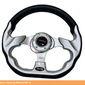 Silver And Black Momo Steering Wheel 5324 SL