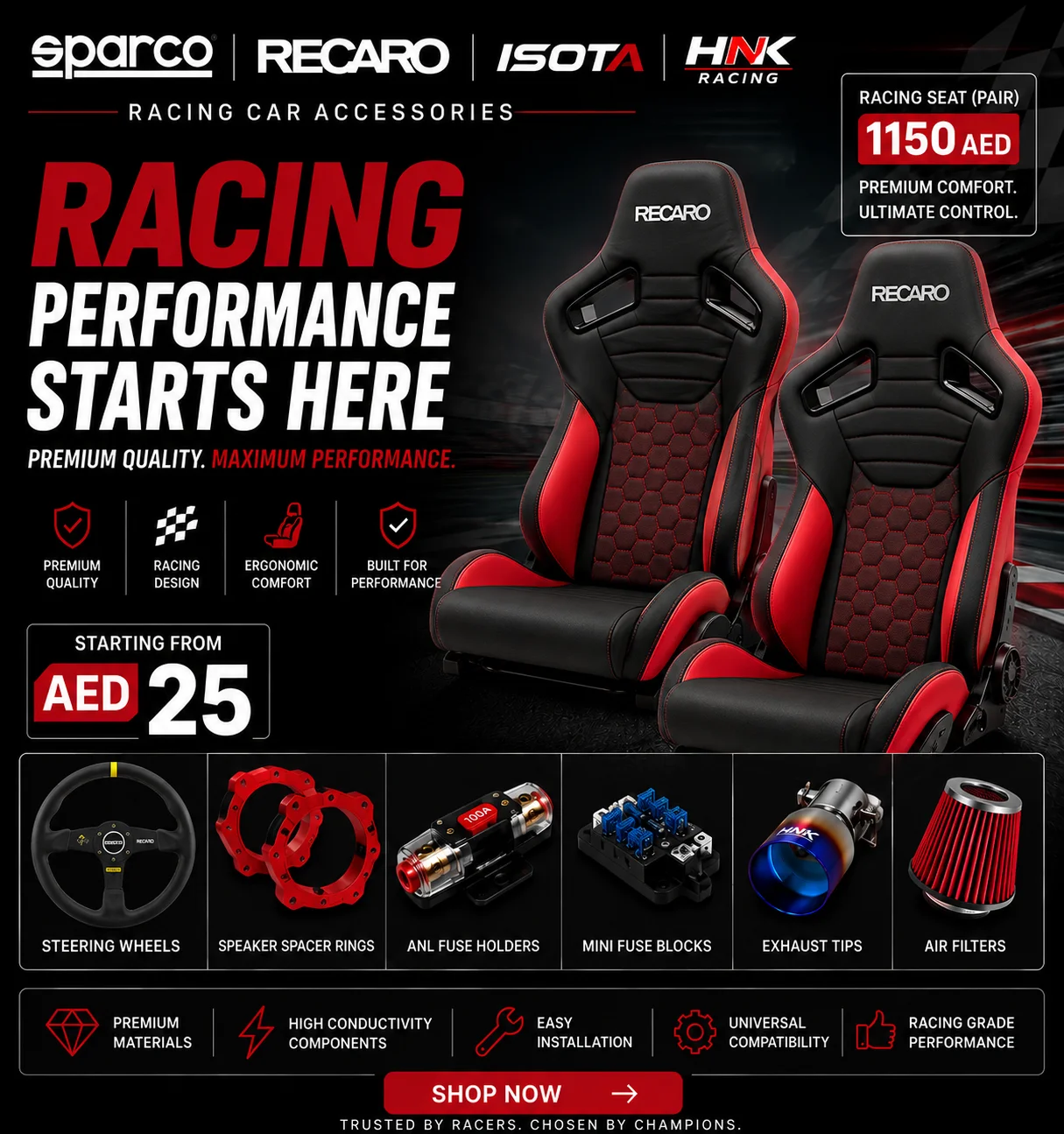 Racing car accessories by dyt group