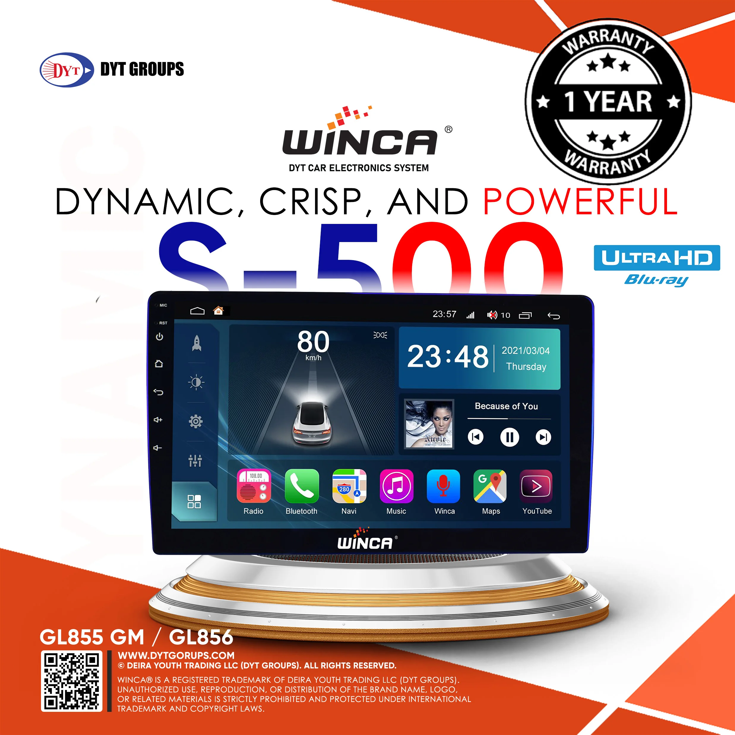 WINCA Android Screen UAE | Multimedia Head Unit Supplier WINCA S500 Android multimedia screen